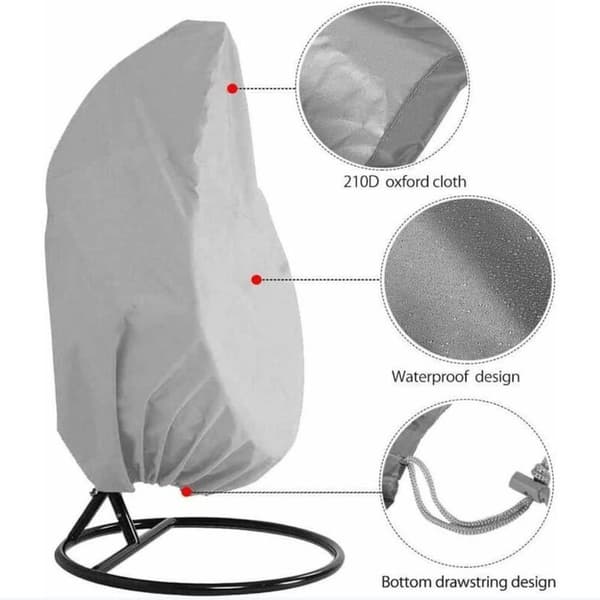 Eggshell Swing Støvdeksel, Swing Stoldeksel - Grå, 210D-115*190cm-1stk