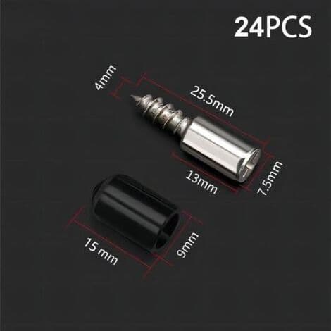 24 stk. hylleplugger, 7,5 mm hyllebærepinner, selvklebende hyllebærepinner