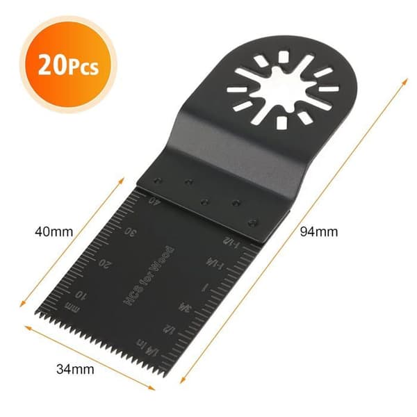 XVX 20 Multifunktionssavklinger 34 mm - Kulstofstålskæretænder til Oscillerende/Reparation