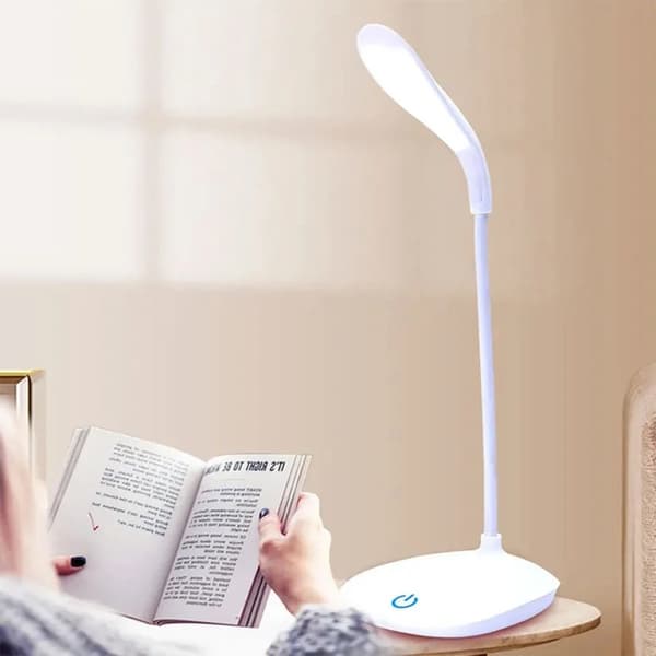Bærbar LED-lesebordlampe, USB-lading, berøringsdimming, øyebeskyttelse