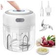 Multifunksjonell Hakker - RNEMITERY - Mini Blender 250ml - Elektrisk - Hvit - Kutter Grønnsaker og Kjøtt