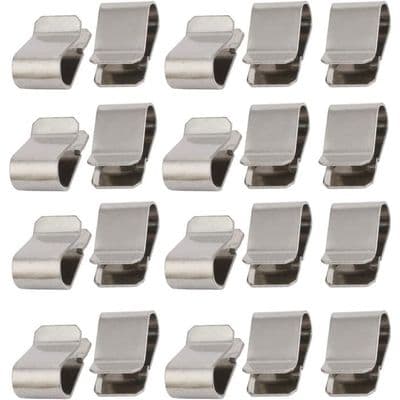 25 stk U-formede fjærklemmer i rustfritt stål 21,4 mm x 12 mm etikett
