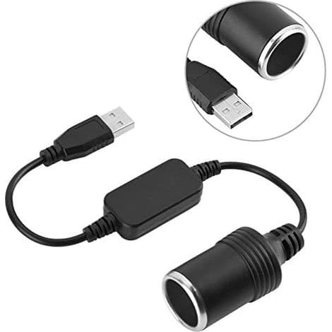 USB A han til 12V hun cigarettænderstikkonverter, USB-port strømkonverter til GPS dashcam (60cm)