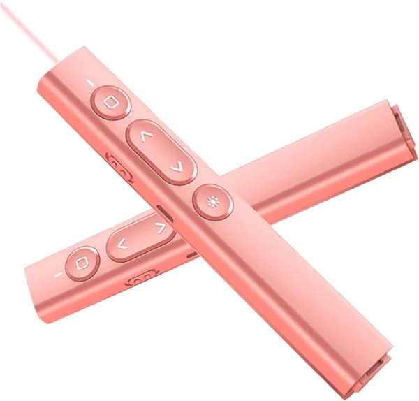 2,4 GHz trådløs demonstrasjonsfjernkontroll med 2 moduser, 100 m rekkevidde, USB oppladbar