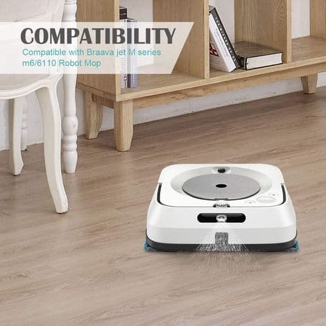 Sæt med 4 genanvendelige vaskbare moppepuder til Braava Jet M6134