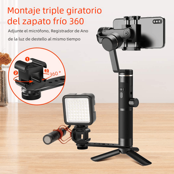 Tre-hodet Hot-Start Stativ, Trippel Blitssko-adapter, Forlengelsesstativ, Mikrofonstativ, 3-i-1