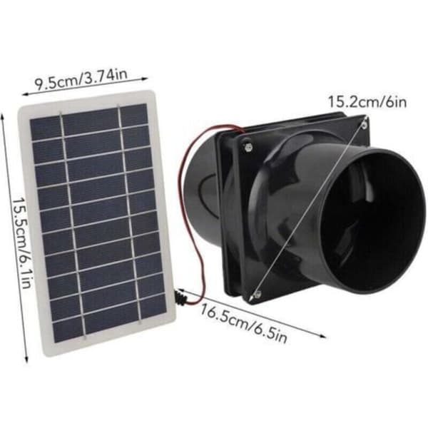 10W Solar Udsugningsventilator – 12V Solpanel – Luftcirkulation til Drivhuse, Autocampere, Hønsehuse – Nem Installation