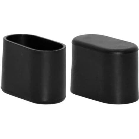 Sæt med 8 ovale bløde PVC-benkapper til stole-, bord- og møbelben, 15 x 30 mm, sort