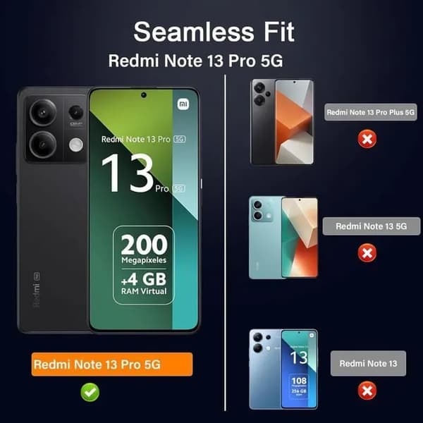 Telefonetui - Xiaomi - Redmi Note 13 Pro 5G - Syntetisk læder - Magnetisk