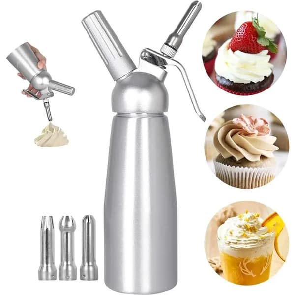500 ml flødeskumssifon - 3 dyser i rustfrit stål - Aluminium - Let at rengøre