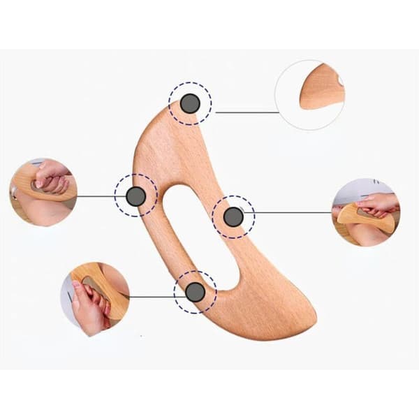Gua Sha Massagebräda i trä, bantningsmassageverktyg, kroppsmassageterapiverktyg