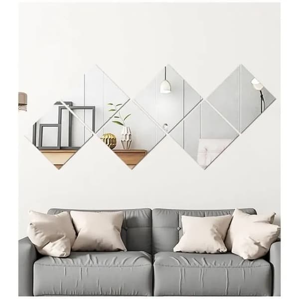 Rektangulär väggspegel - 30x30 cm - 4 delar - Självhäftande