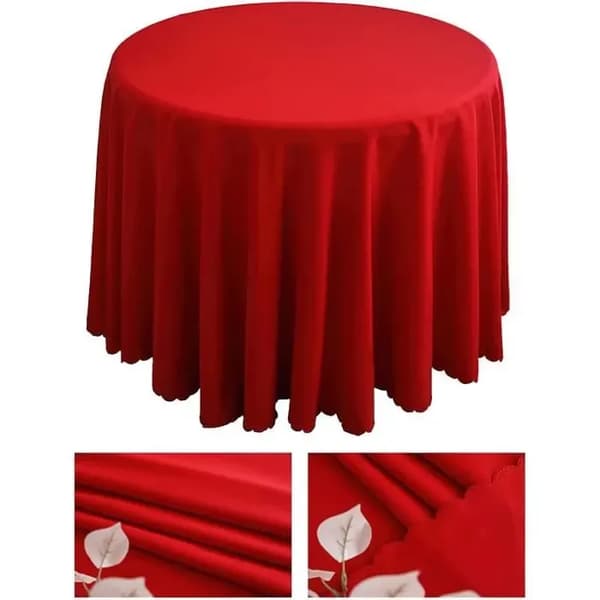 Rund duk 160 cm - Röd - Maskintvättbar - Slitstark polyester