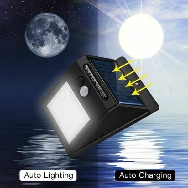Utomhussollampor, 4-pack Utomhussollampor med rörelsesensor, 20 LED-sollampor, IP65 Vattentät