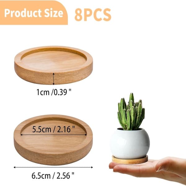 Bambu Fat Ytterdiameter 65cm Växt Planteringsbricka Fat för Inomhus- och Utomhusblomkruka