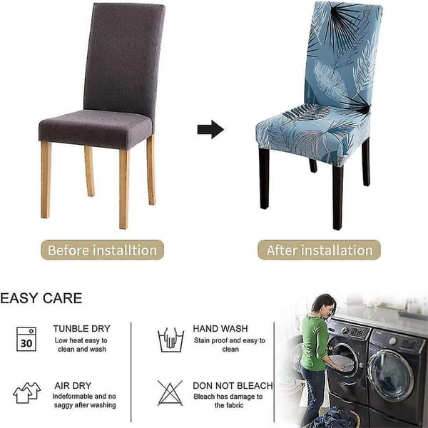 Modern Elastisk Stolsöverdrag Set 6 Delar Gränsöverskridande Hotellstolsöverdrag Elastiskt Stolsöverdrag
