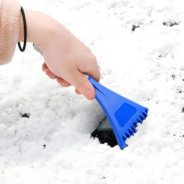 Vinterbilvindu snøskuffe, isskuffe med mykt sklisikkert håndtak, plastisskuffe, bilsnøskuffe, vinterfrontruteverktøy (2 stk - blå)