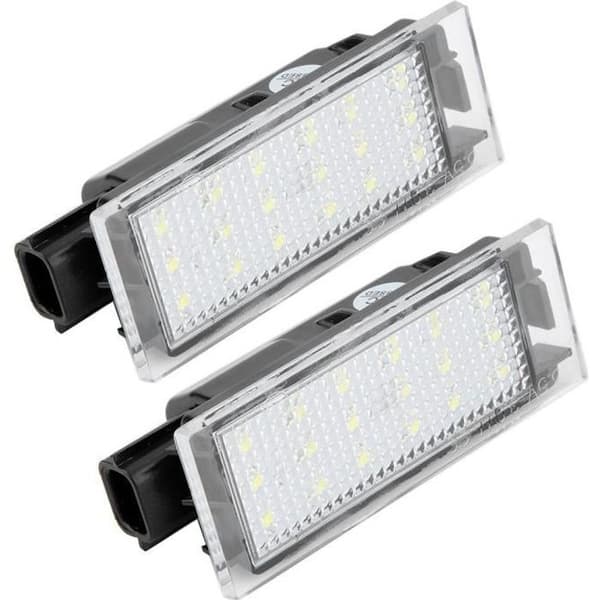Nummerskiltbelysning - 2 LED-nummerskiltlys for Renault/Twingo/Clio/Megane/Lagane