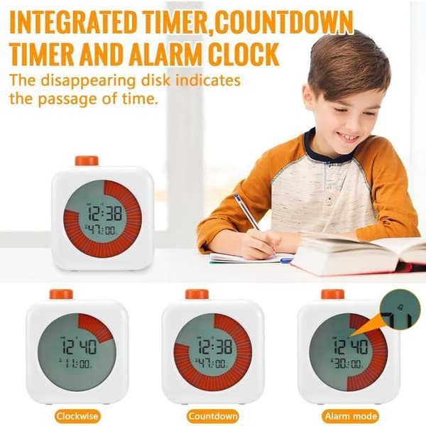 Digital Visuel Timer - LED - 60 Minutters Nedtælling - Stopur - Vækkeur - Multifunktionel Anvendelse