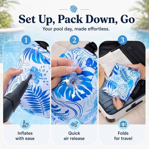 2 STK Pool Float - Oppustelig Loungestol - Essentiel til Vandfester - Robust Poolstol