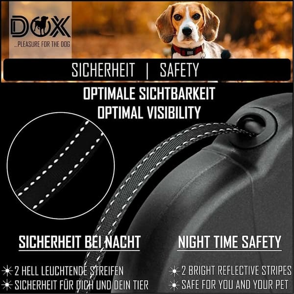 Reflekterende rulleline til hunde - Egnet til hunde op til 10 kg - Kongeblå - 5 m