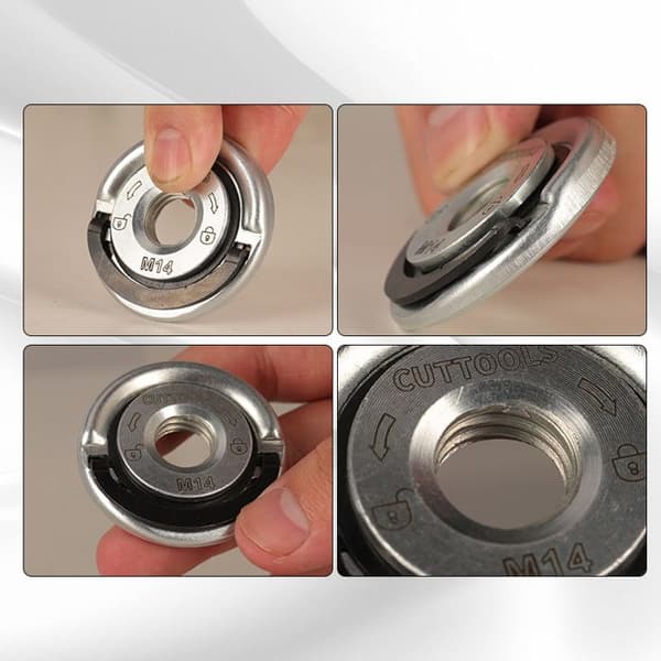Snabbspännmutter - XVX - M14 - 2-pack - självlåsande design - för vinkelslipar