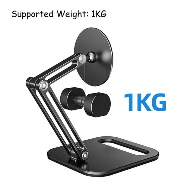 Magnetisk tablet holder i metal, iPad tilbehør, magnetisk sugekop til tablet, sort