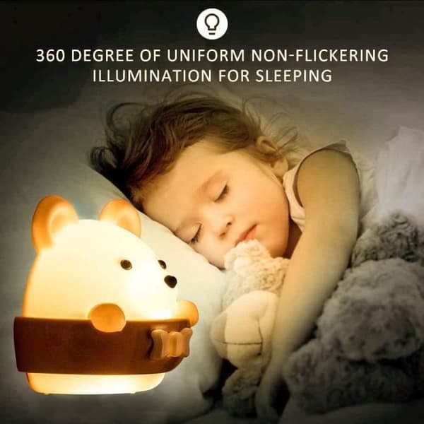 Babynattlampe - 3 lysmoduser - fjernkontroll - oppladbar