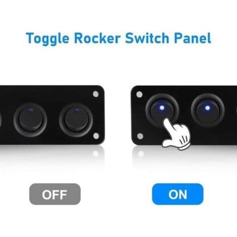 5-veis vippebryterpanel, vanntett 12V 20A vippebryter med blå LED, bil lastebil marine bryterpanel
