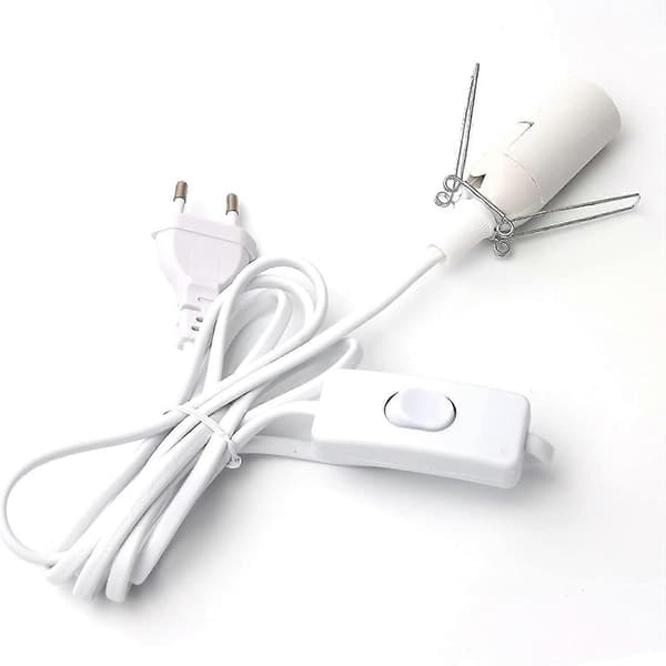 Ny Kabel til Saltlampe med Afbryder - E14-1,8 M - Stik til Saltlampe, Hvid