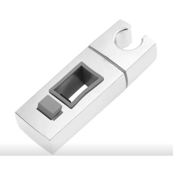 Skyvbar dusjholder for 15x30 mm diameter rør - Rektangulær dusjholder i forkrommet ABS for baderom