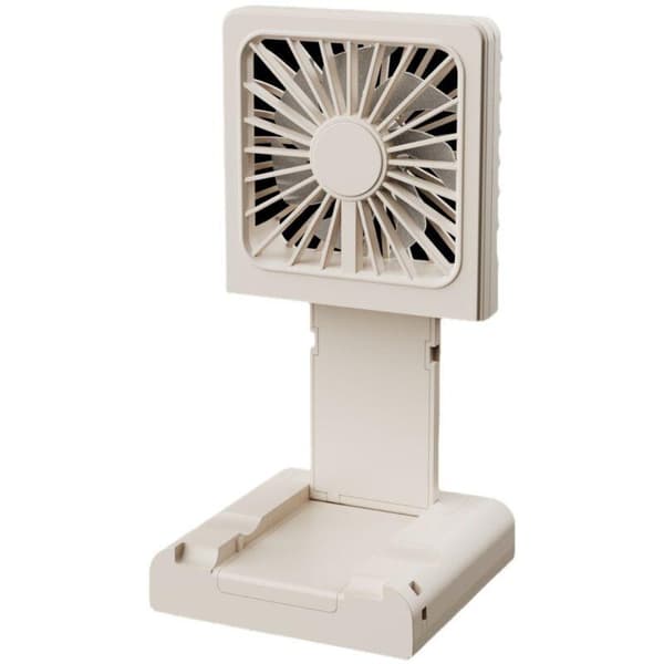Mini bærbar ventilator - Grå - Batteridrevet - Sammenfoldelig - ABS telefonholder - Udendørs ventilator