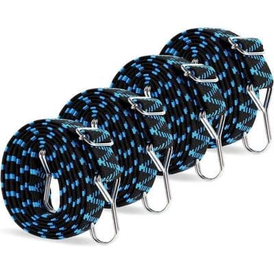 Elastisk bungee-snor - CUNEARY - 2M - 4 stk. - Metalkrog - Bredde 30mm