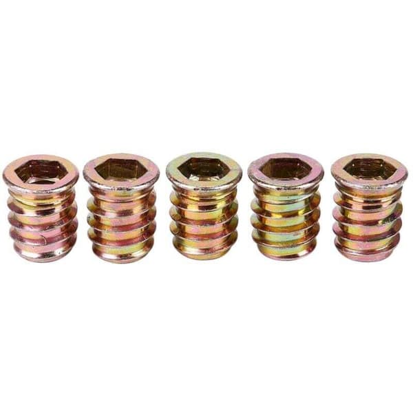 5-pack M10 x 20 mm gängade insatser för trä