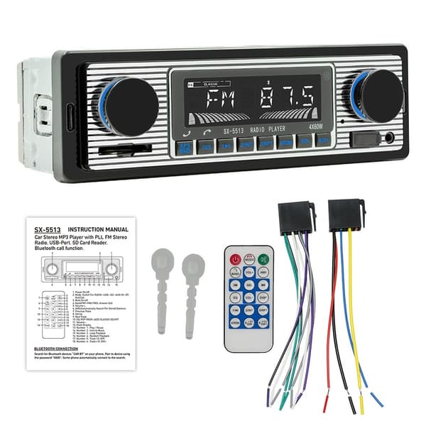 Bil Stereo FM Radio Bluetooth MP3 Audio Spiller Mobiltelefon Håndsfritt Digital USB SD med Dash Input Mx