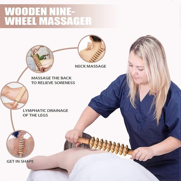 Professionelle træterapi massageværktøjer 3-i-1 Maderoterapi sæt Træmassager Lymfedrænage massager
