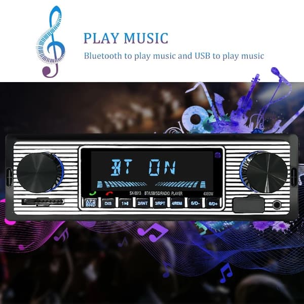 Bilstereo FM-radio Bluetooth MP3-ljudspelare Mobiltelefon Handsfree Digital USB SD med In Dash Input Mx