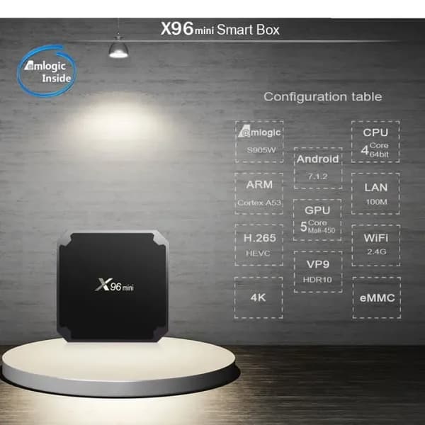 TV-box Smart Multimedia X96 Mini Android 7.1.2 Quad Core 2 + 16GB WIFI 4K H.265