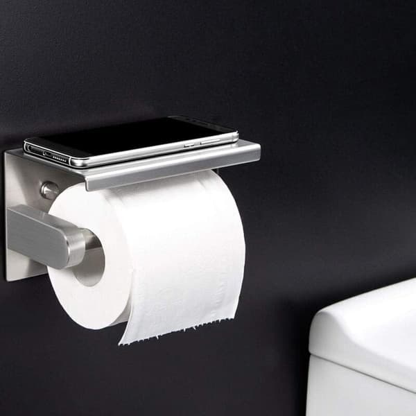 Toiletpapirholder, selvklæbende rustfrit stål, til køkken badeværelse - 2..