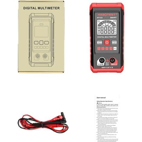 HT123 Intelligent Digital Multimeter, AC/DC Spændingsmodstand Kontinuitetstester, NCV Multimeter med Baggrundsbelysning