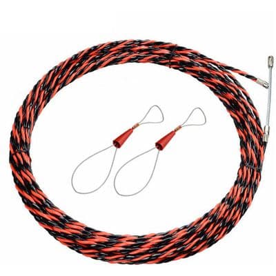 Elektrisk dragtråd - Längd 50 m - Diameter 5 mm - Tvinnad polyester - Svart och röd