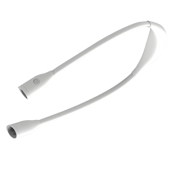 Rechargeable LED Neck Reading Light 360 Degree Adjustable Book Light for Bed Reading White