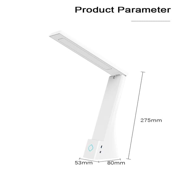 Stilig og trendy LED-bordlampe, sammenleggbare bordlamper, øyebeskyttelse, studielampe, soverom Hvit