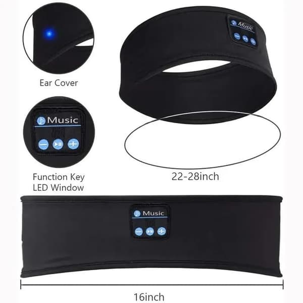 Sovhörlurar - Bluetooth-pannband - Ultratunn HD-stereo - 10 timmars batteritid