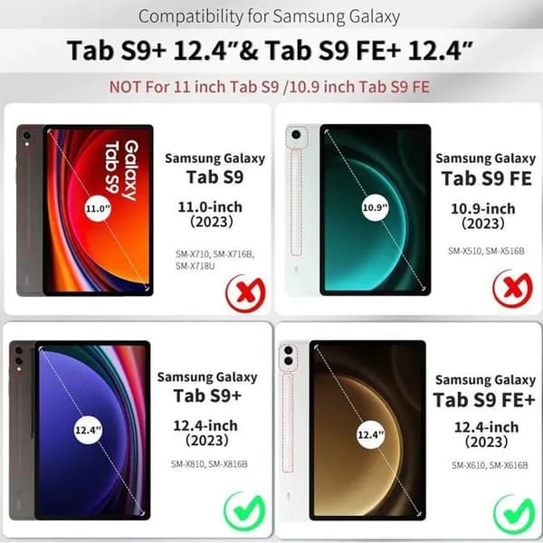 Keeper surfplattefodral - Samsung Galaxy Tab S9+/S9 FE+/S8+/S7+ 12.4\" - Kortfack - Roséguld Livets träd
