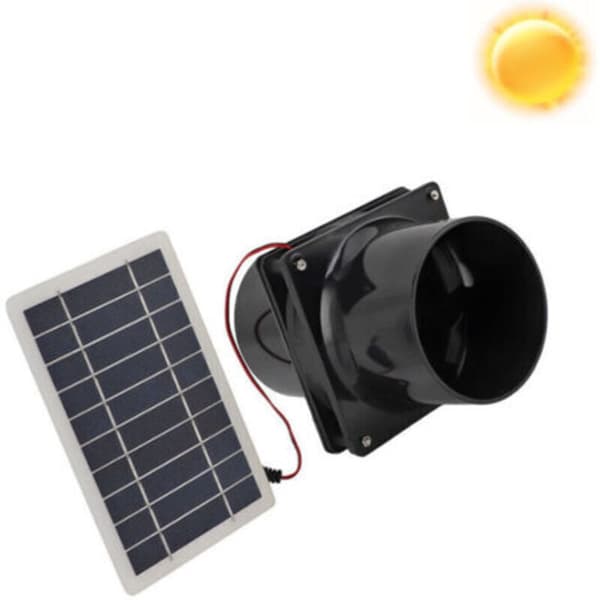 10W Solar Udsugningsventilator – 12V Solpanel – Luftcirkulation til Drivhuse, Autocampere, Hønsehuse – Nem Installation