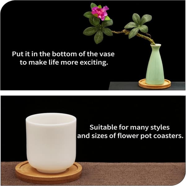 Bambu Fat Ytterdiameter 65cm Växt Planteringsbricka Fat för Inomhus- och Utomhusblomkruka