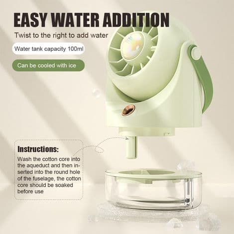 Bseical Mini Bordventilator, Ultra-Stille USB - Bærbar Ventilator til Camping og Rejser - Beige Luftkøler