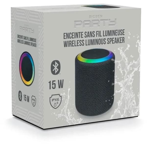 Mainstream 1 trådlös Bluetooth-högtalare - Ljuseffekter - IPX6 - 15W - USB-C - Svart