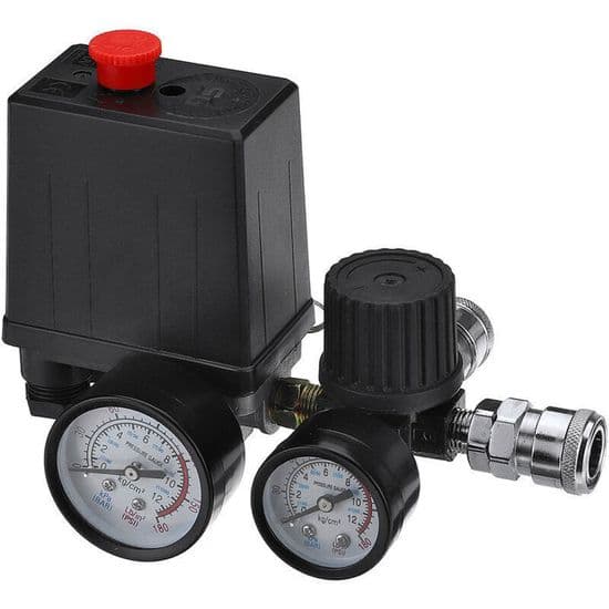 Kompressortrykregulator - Tryk 0-180 psi - Spænding 220V - Flowhastighed 3000 L/min